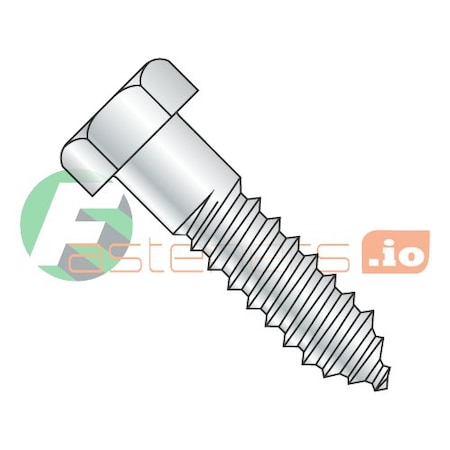 Lag Screw, 3/8 In, 7 In, Steel, Zinc Plated Hex 100 PK